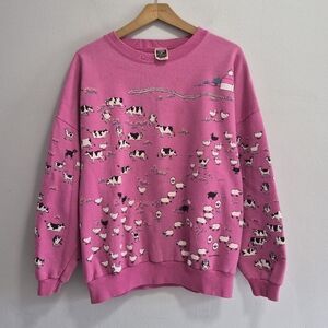Vintage Lifestyles Cows Sheep Heifer Project International Sweatshirt 1990 OS